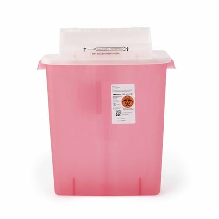 Sharpstar In-Room Sharps Container Translucent Red Base 16-1/2 H X 13-3/4 W X 6 D In. Horizontal Entry 3 Gallon, 10PK 8537SA